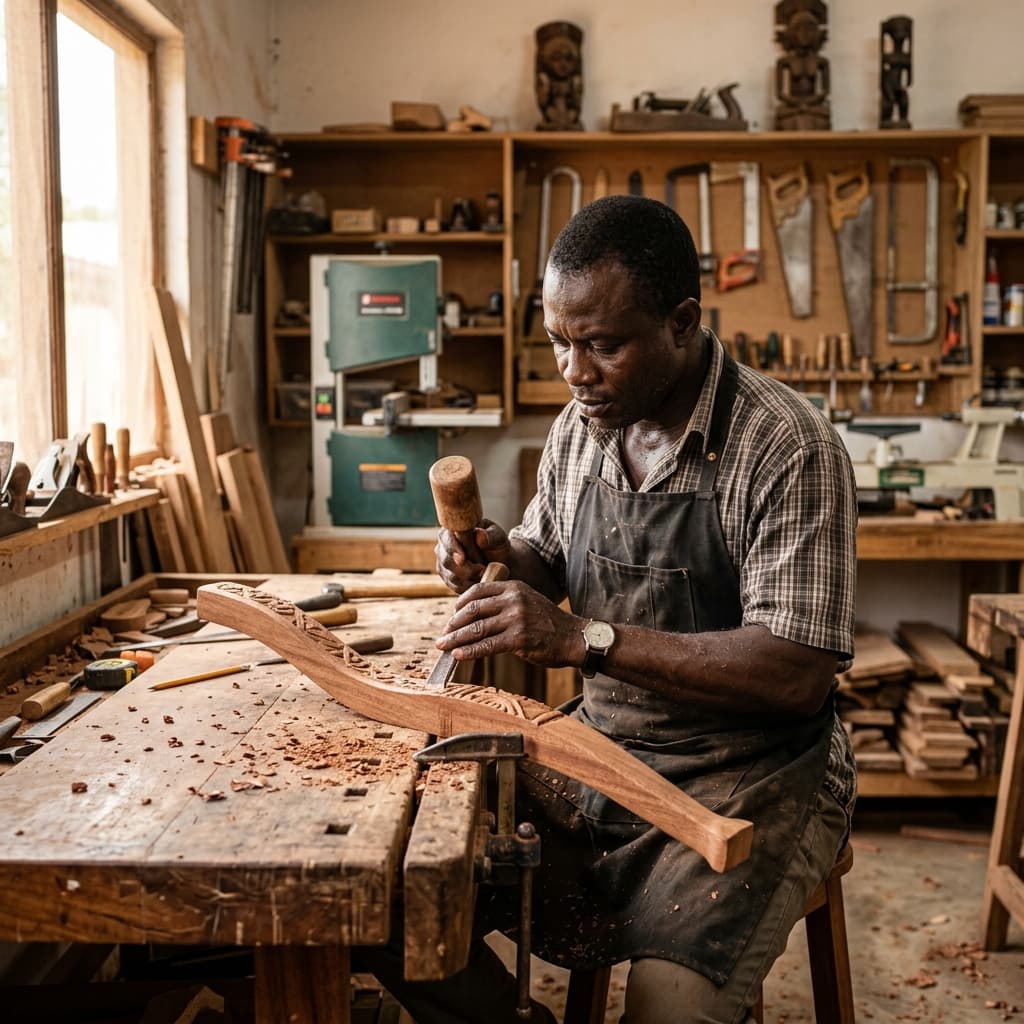 Artisan working in workshop
