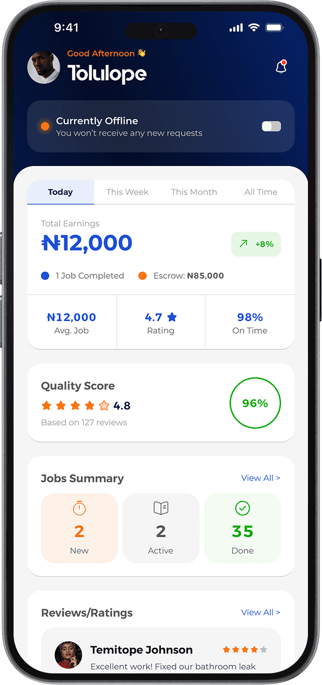 App Dashboard Screen